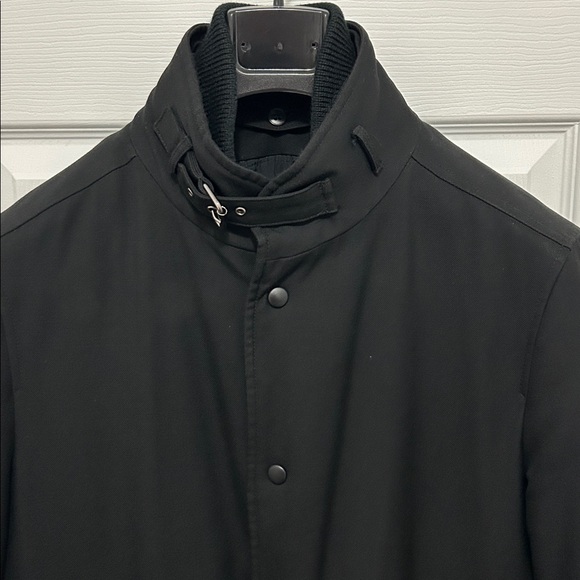 Men's Italian size 52 slim Loro Piana Storm System Wool Black Coat w/gilet - Picture 4 of 7